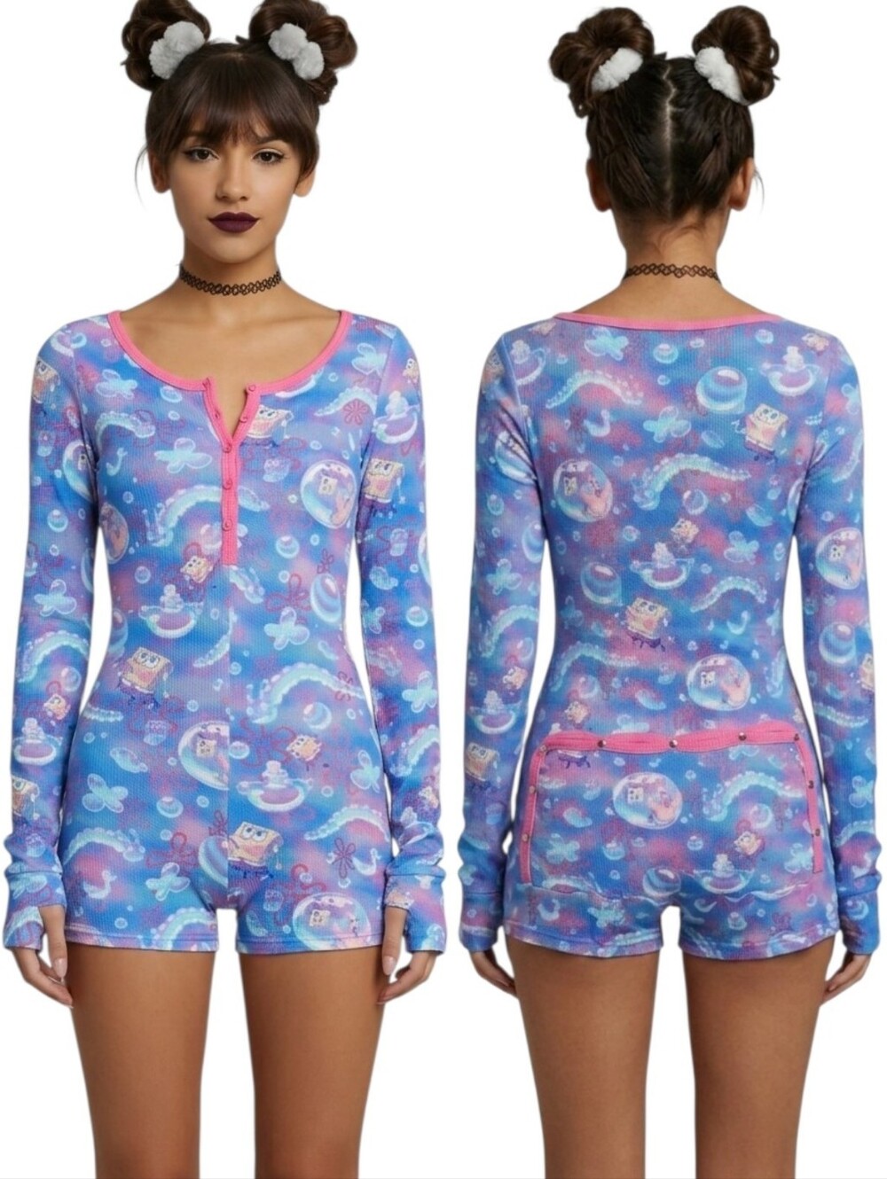 DOLLS KILL x SPONGEBOB F Is For Friends Thermal Romper - Size L